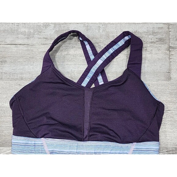 Lululemon Rack Pack Sports Bra Wave Twist Lilac Caspian Blue Deep Zinfandel Sz 6 - Picture 5 of 9